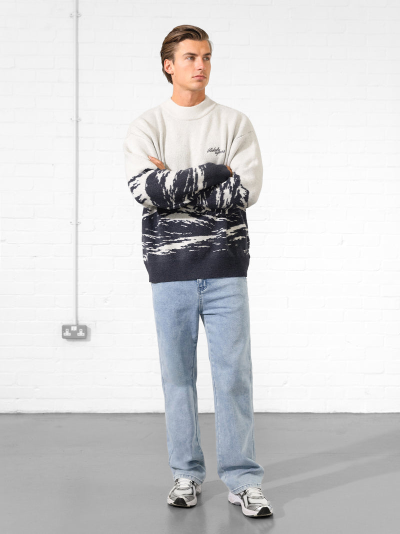 Relaxed Knitted Mountain Jumper - Echte Marine