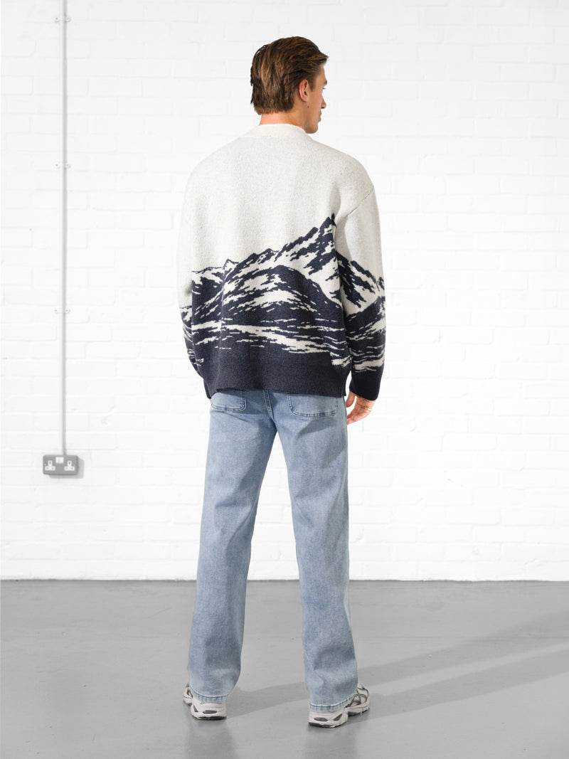 Relaxed Knitted Mountain Jumper - Echte Marine