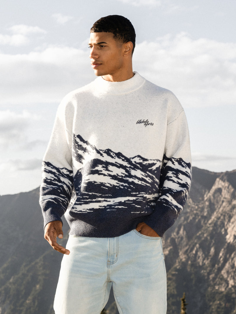 Relaxed Knitted Mountain Jumper - Echte Marine