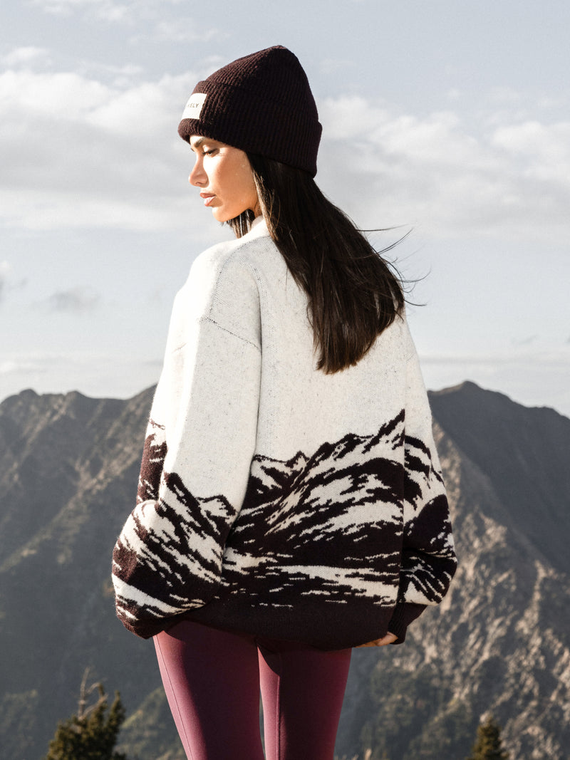 Oversized Knitted Mountain Jumper - Mûre Foncé