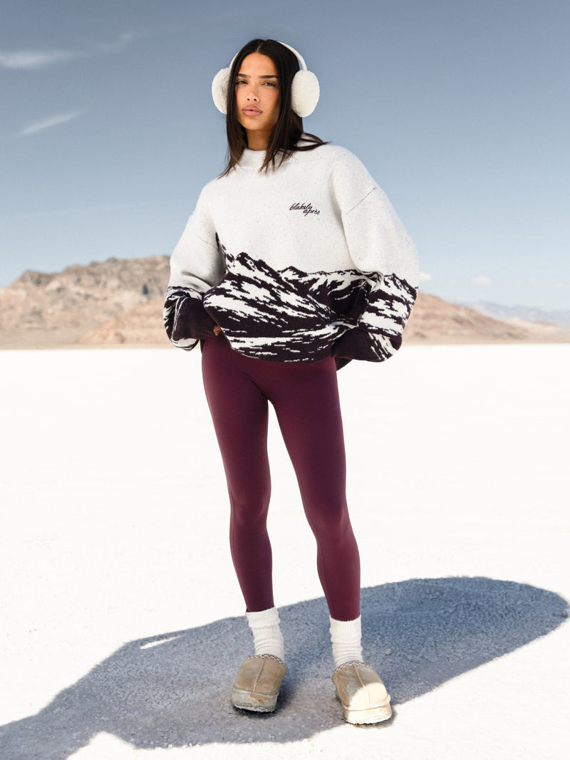 Oversized Knitted Mountain Jumper - Mûre Foncé