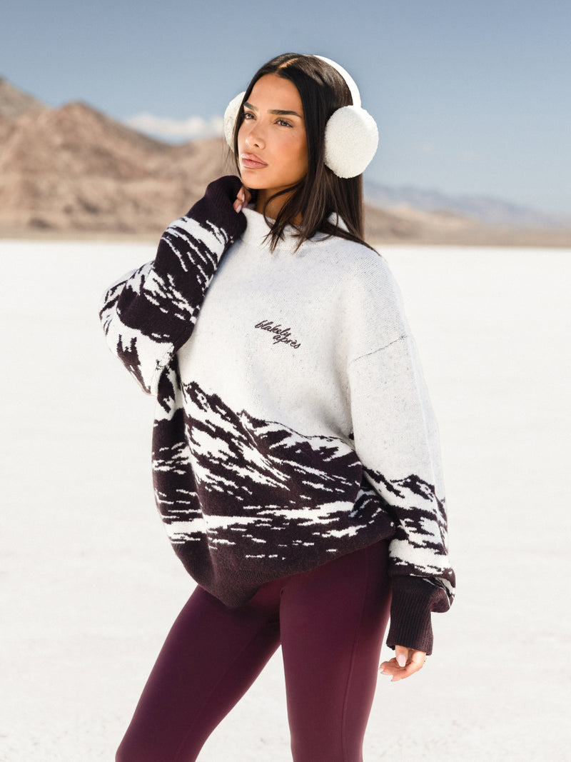 Oversized Knitted Mountain Jumper - Mûre Foncé