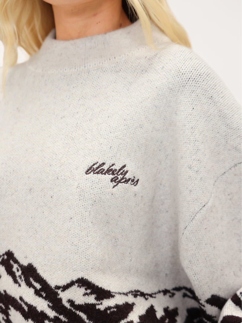 Oversized Knitted Mountain Jumper - Mûre Foncé