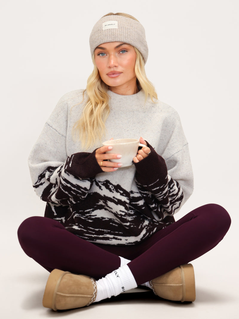 Oversized Knitted Mountain Jumper - Mûre Foncé