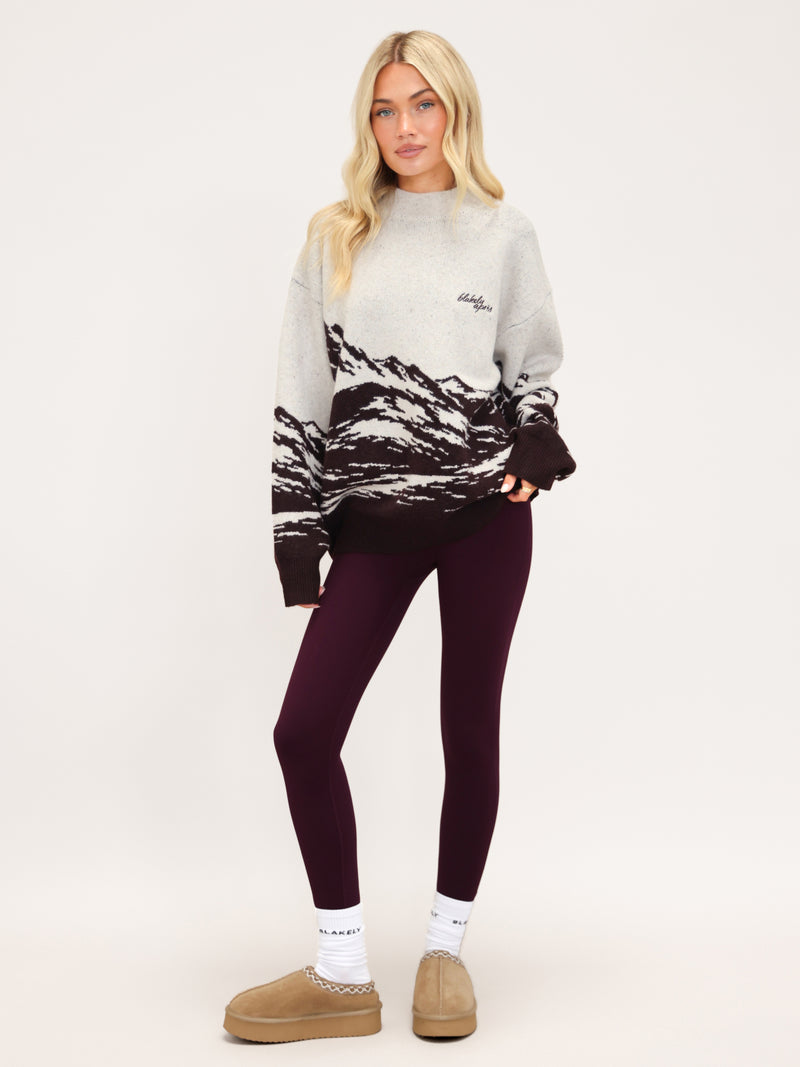 Oversized Knitted Mountain Jumper - Mûre Foncé