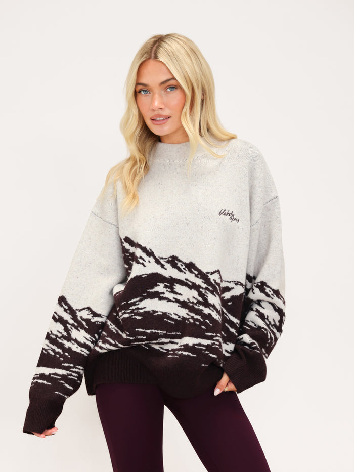 Oversized Knitted Mountain Jumper - Mûre Foncé