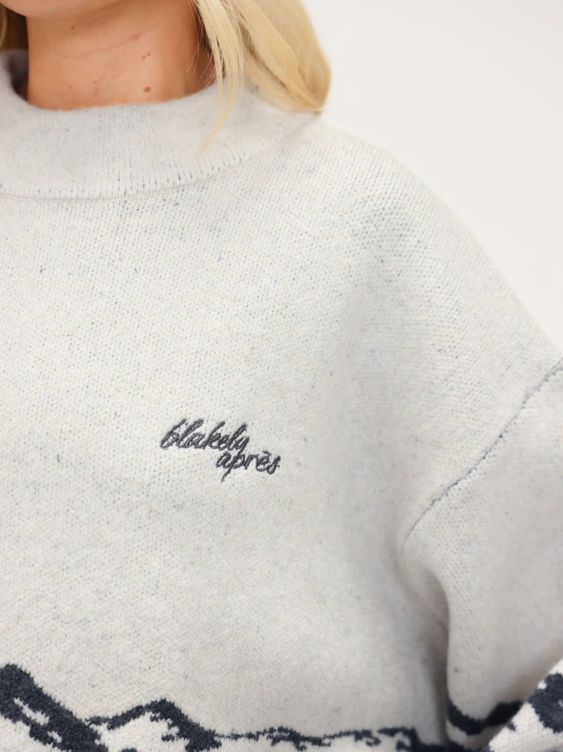 Oversized Knitted Mountain Jumper - Vraie Marine