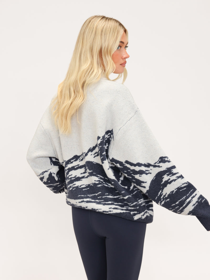 Oversized Knitted Mountain Jumper - Vraie Marine