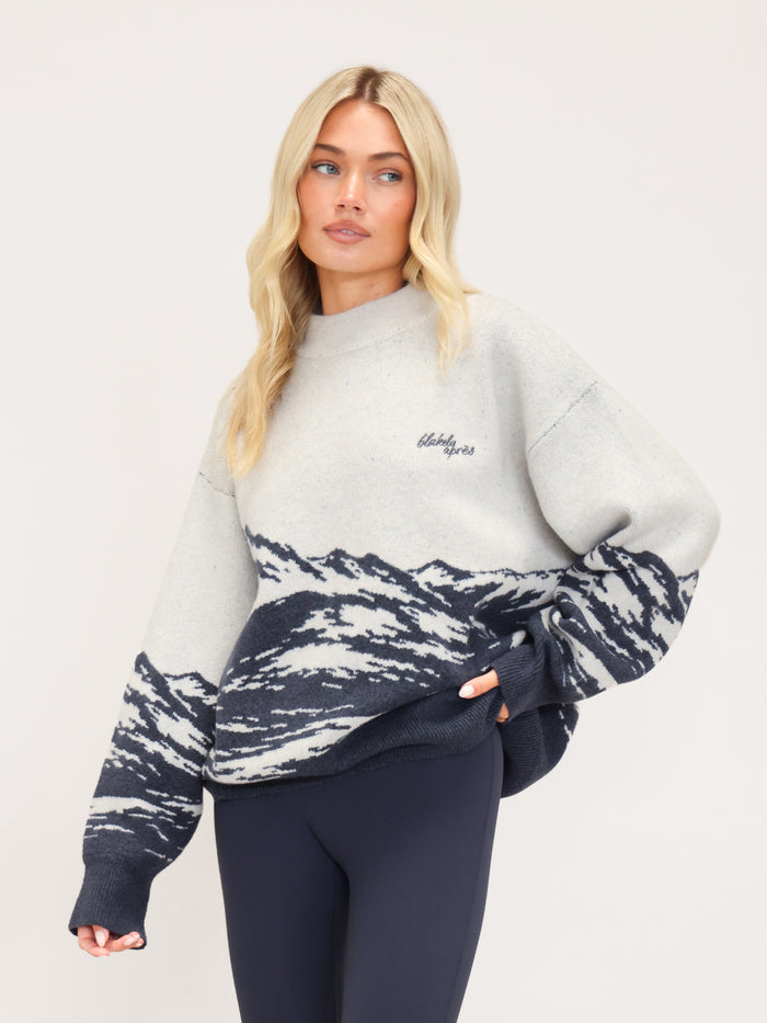 Oversized Knitted Mountain Jumper - Vraie Marine