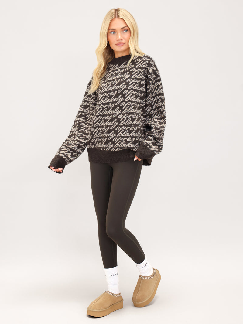 Blakely Oversized Après Knitted Jumper - Chocolate Brown
