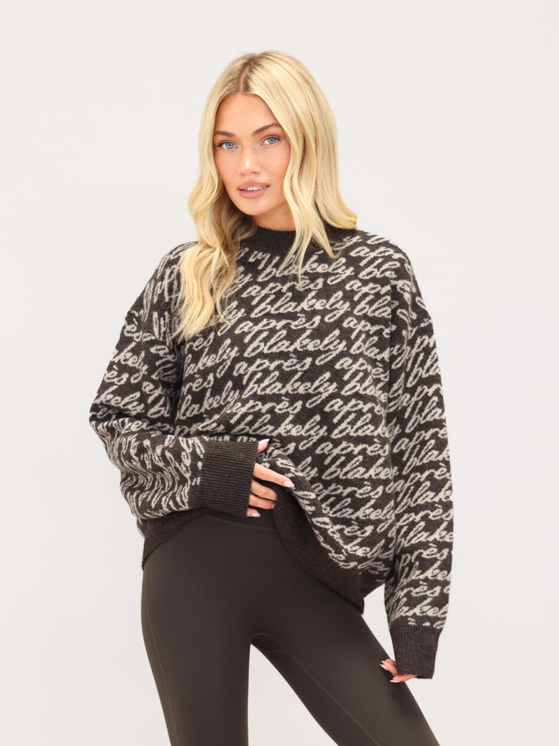Blakely Oversized Après Knitted Jumper - Chocolate Brown
