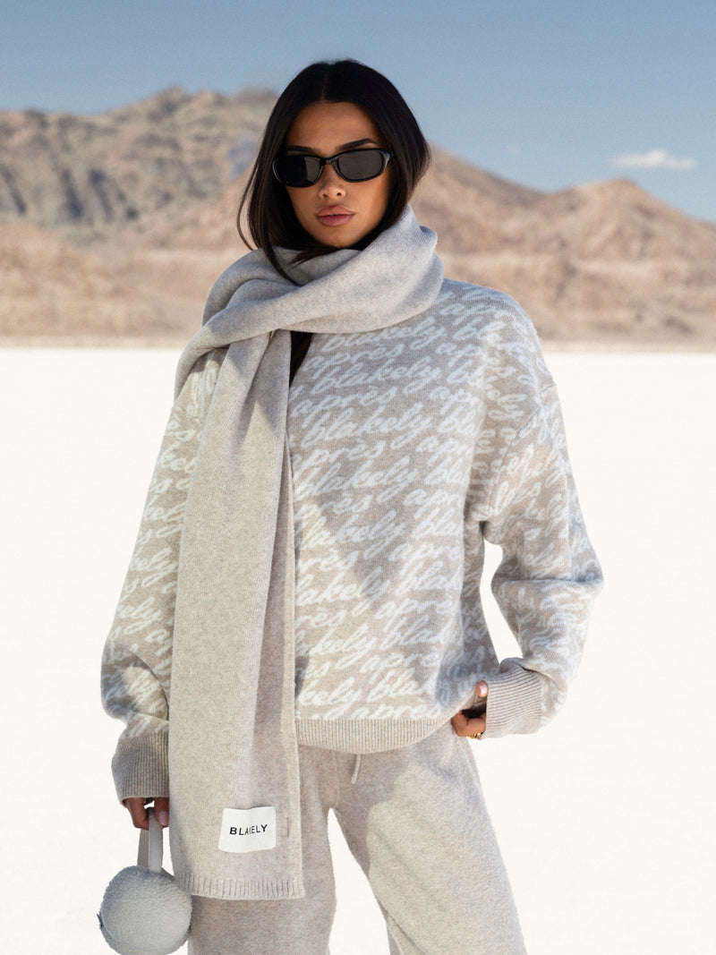 Blakely Oversized Après Knitted Jumper - Taupe grillé