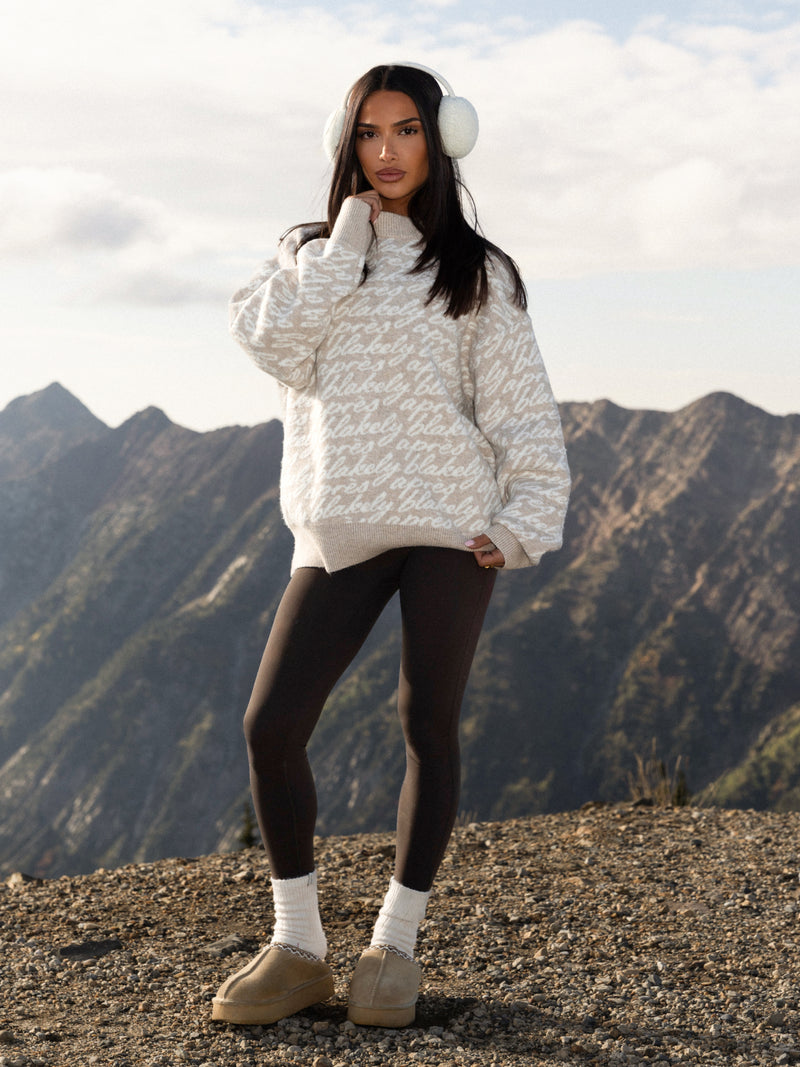 Blakely Oversized Après Knitted Jumper - Taupe grillé