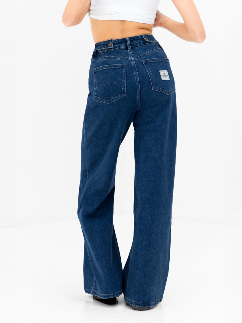 Blakely Wide Cut Jeans - Dunkelblaue Waschung