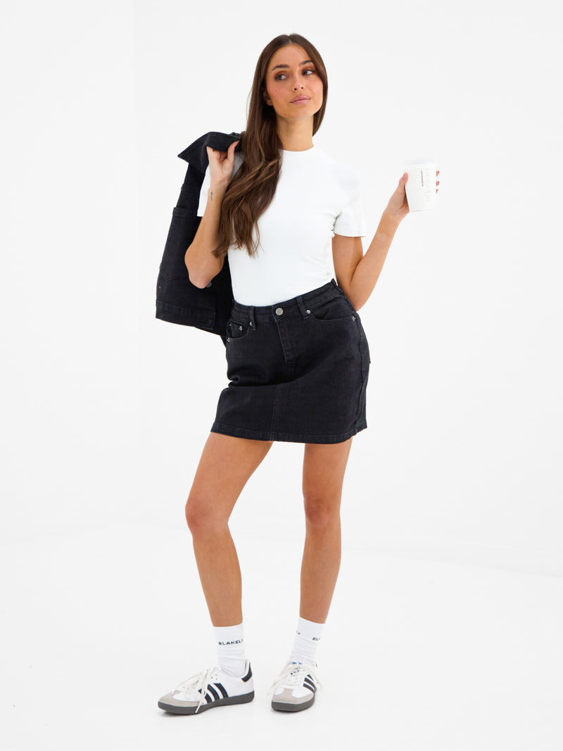 Blakely Denim Skirt - Schwarz