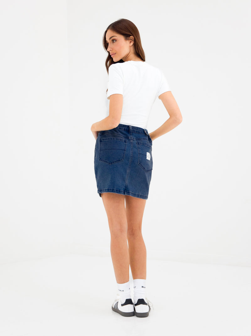 Blakely Denim Skirt - Dunkelblaue Waschung