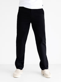 Wide Leg Stretch Chinos - Schwarz