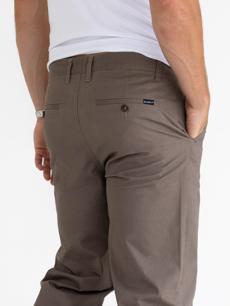 Wide Leg Stretch Chinos - Braun