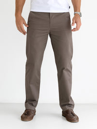Wide Leg Stretch Chinos - Braun