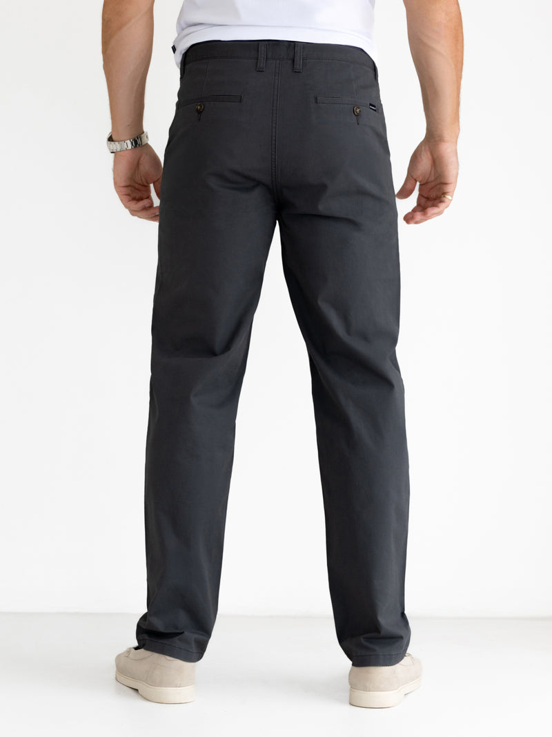 Wide Leg Stretch Chinos - Graphit