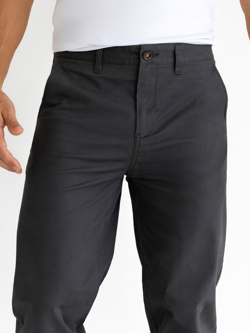Wide Leg Stretch Chinos - Graphit