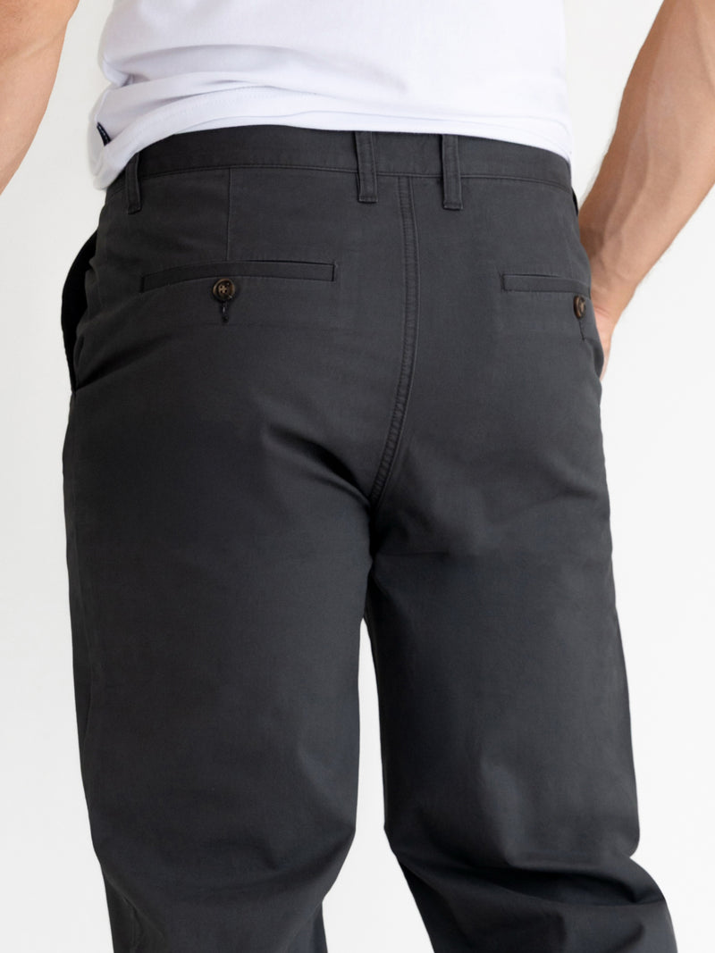 Wide Leg Stretch Chinos - Graphit