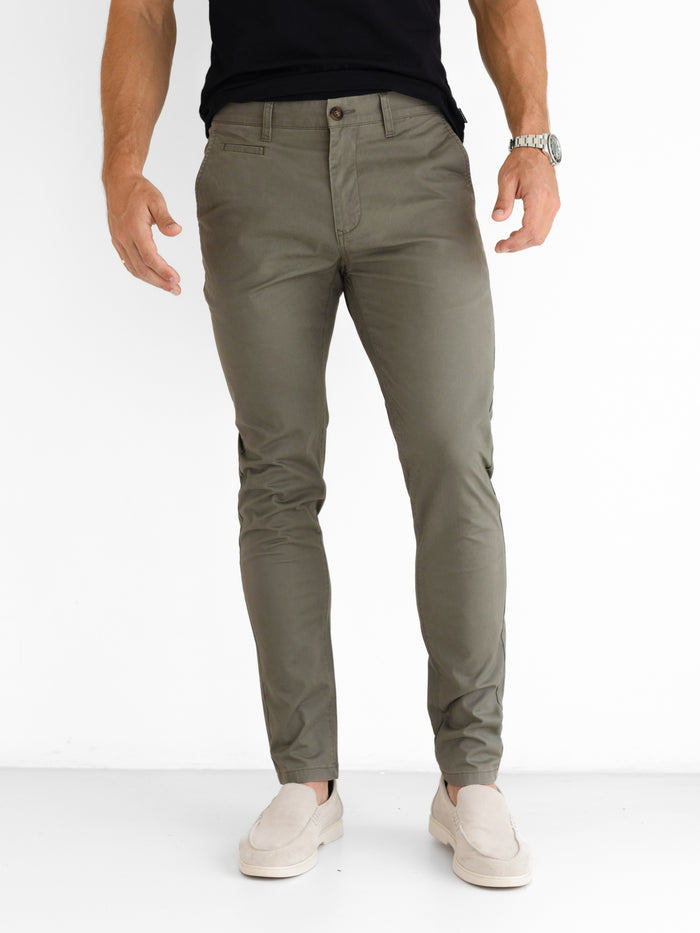 Stretch Chinos - Safarigrün