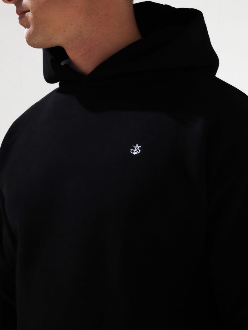 Anchor Relaxed Hoodie - Black