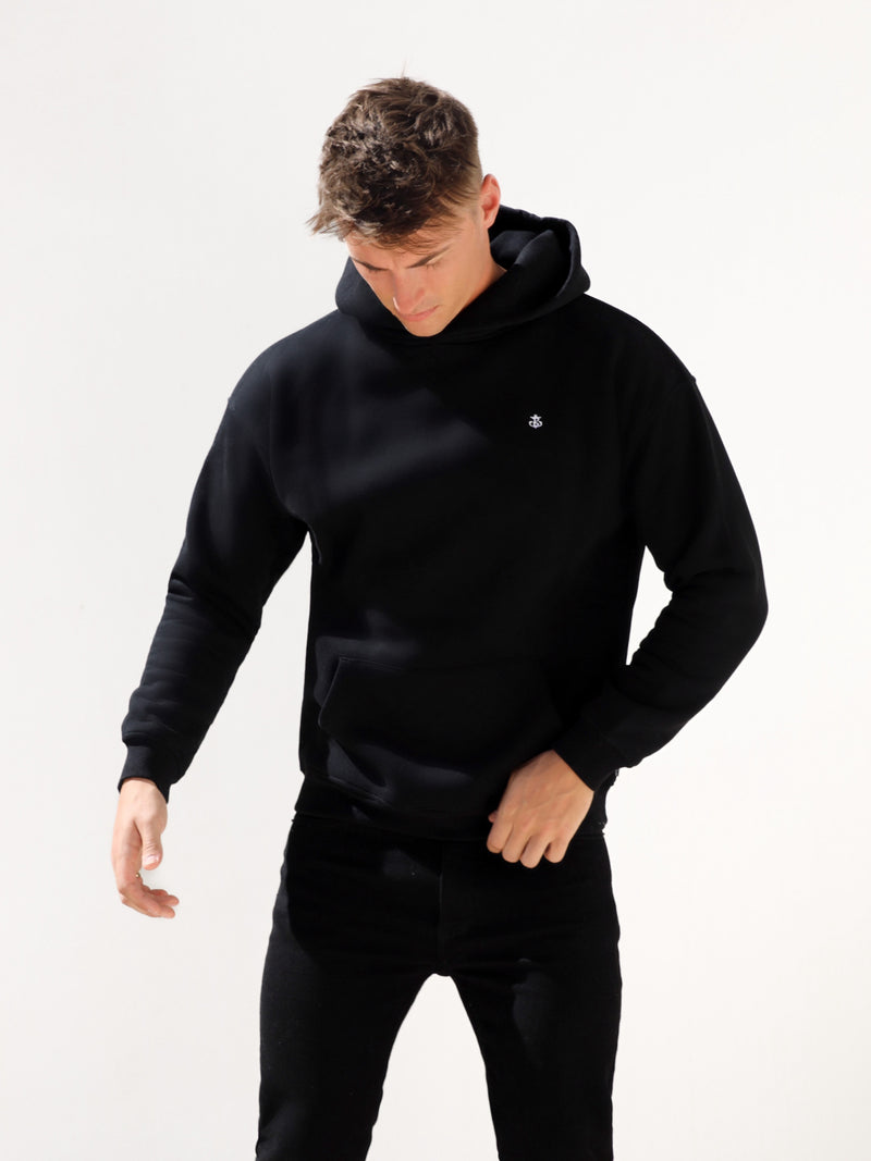 Anchor Relaxed Hoodie - Black