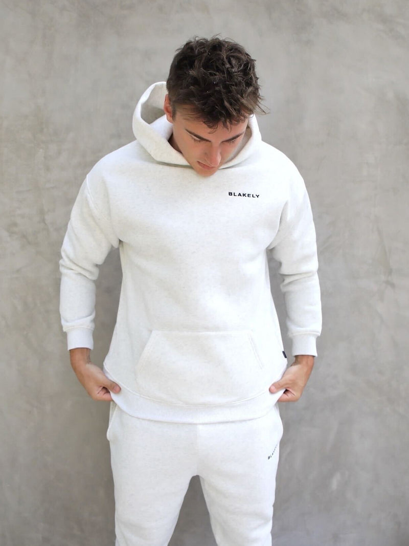 Series Relaxed Hoodie - Marl White