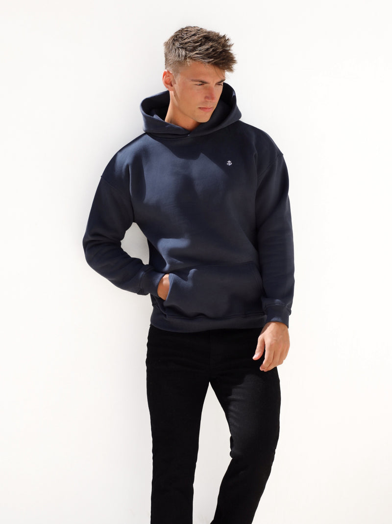 Anchor Relaxed Hoodie - Navy