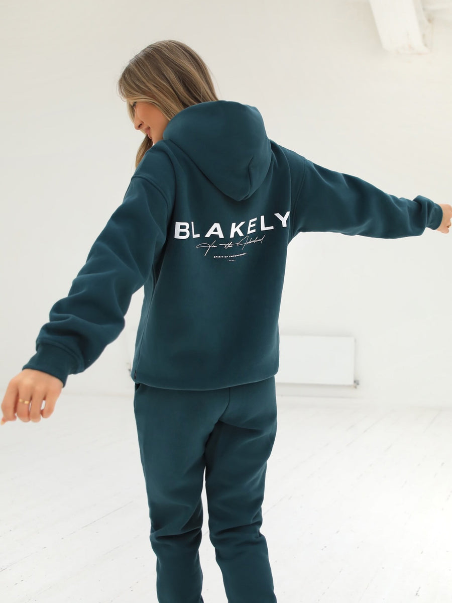 Buy Blakely Teal Green Signature Women's Relaxed Hoodie | Free