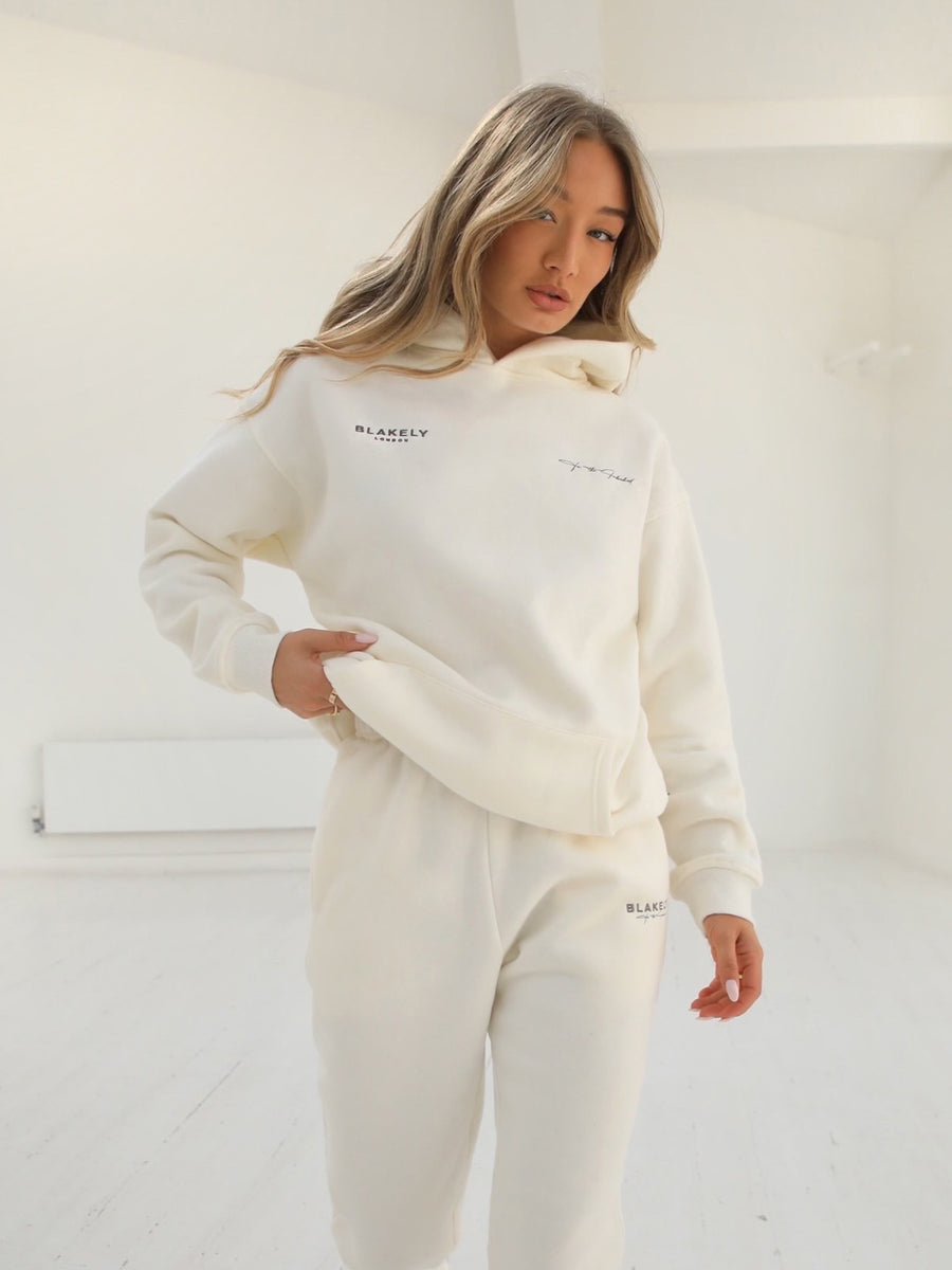 Buy Blakely Off White Signature Women's Relaxed Hoodie | Free