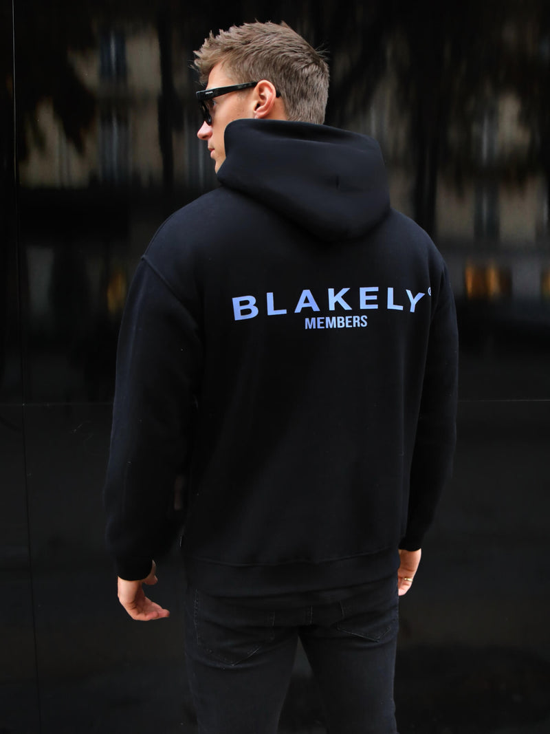 Members Relaxed Hoodie - Black & Blue