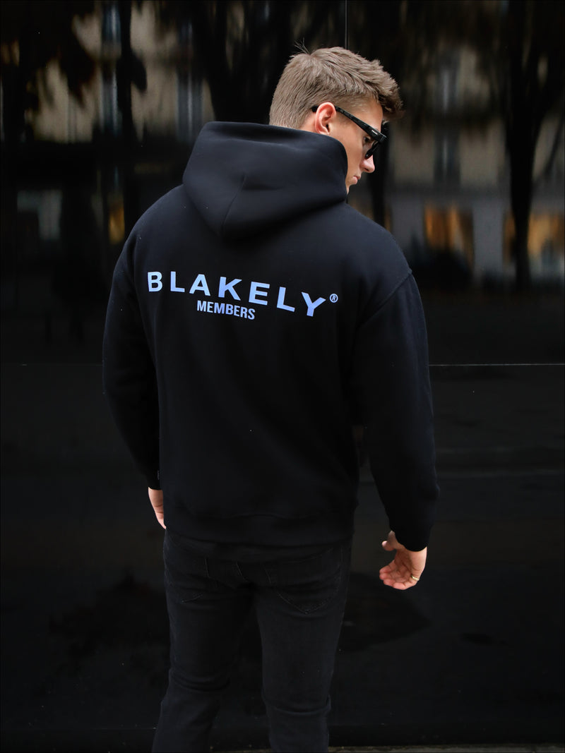 Members Relaxed Hoodie - Black & Blue