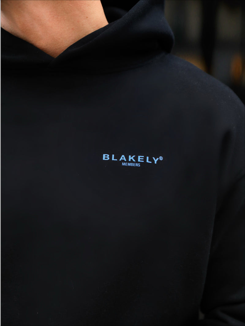 Members Relaxed Hoodie - Black & Blue