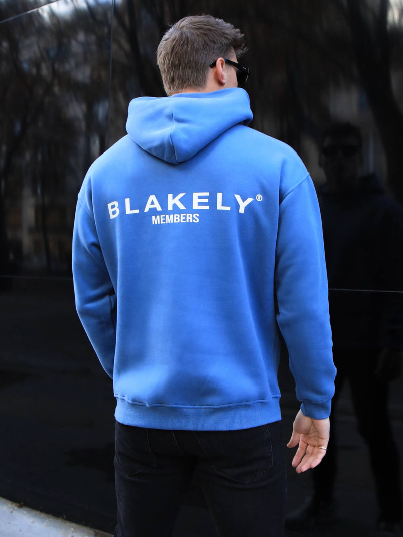 Members Relaxed Hoodie - Mid Blue