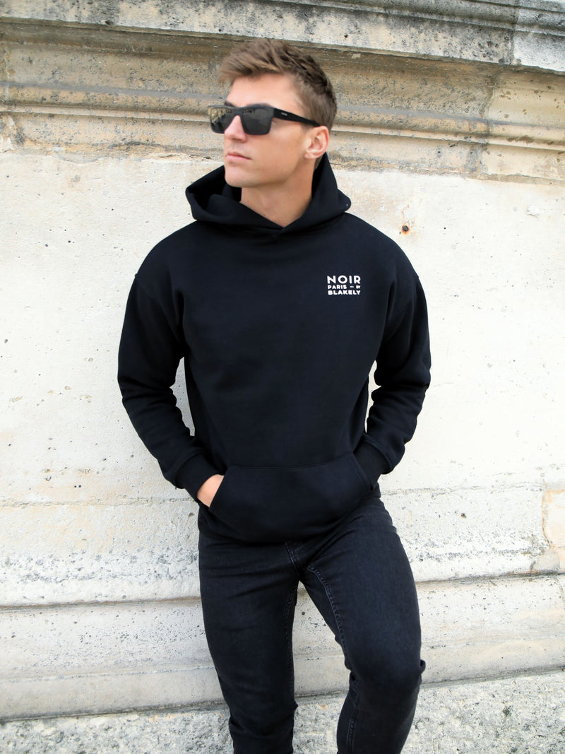 Noir Relaxed Hoodie - Black