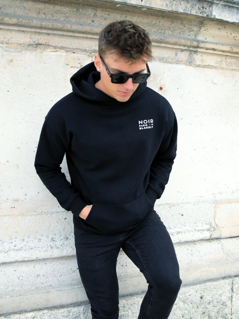 Noir Relaxed Hoodie - Black