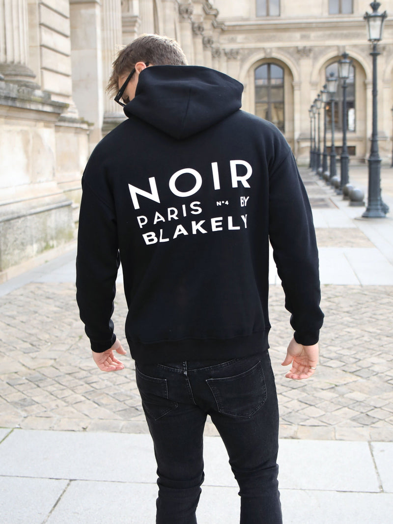 Noir Relaxed Hoodie - Black