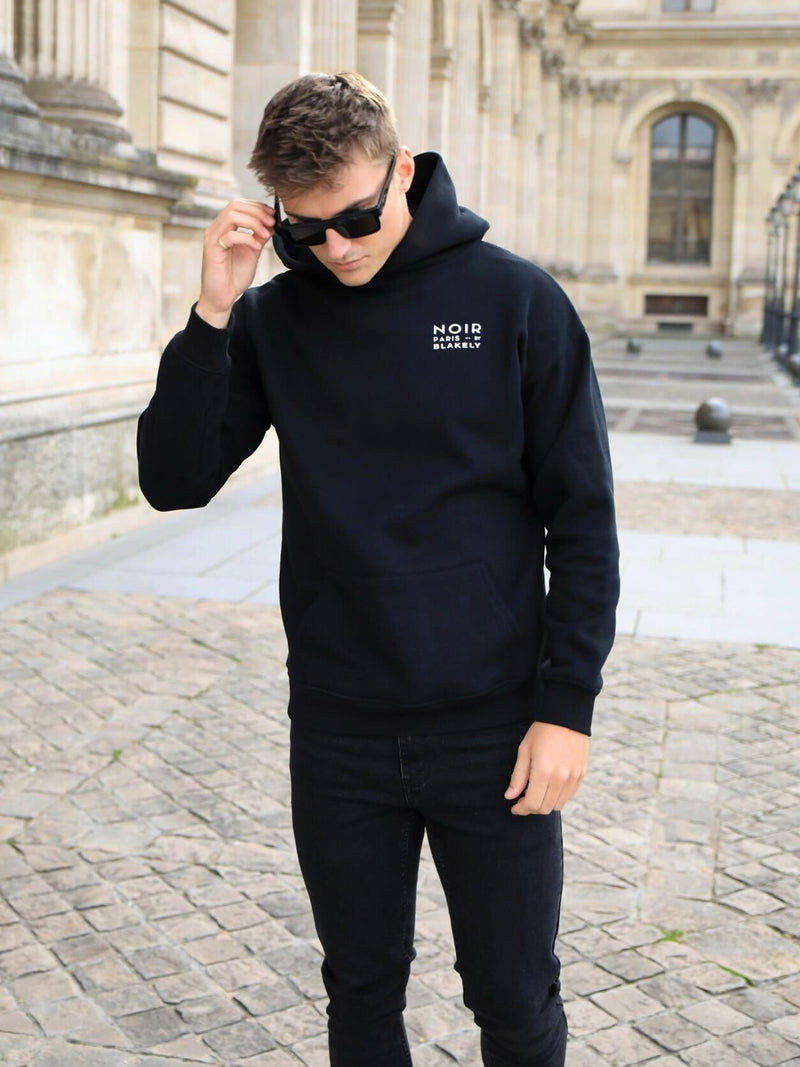 Noir Relaxed Hoodie - Black