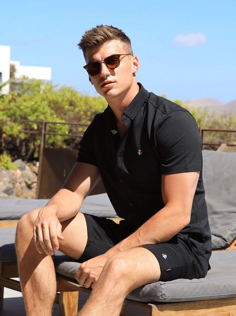 Farringdon Short Sleeve Shirt - Zwart