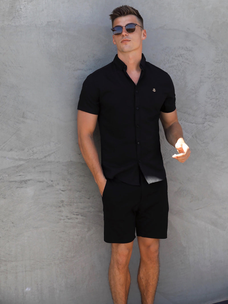 Farringdon Short Sleeve Shirt - Zwart