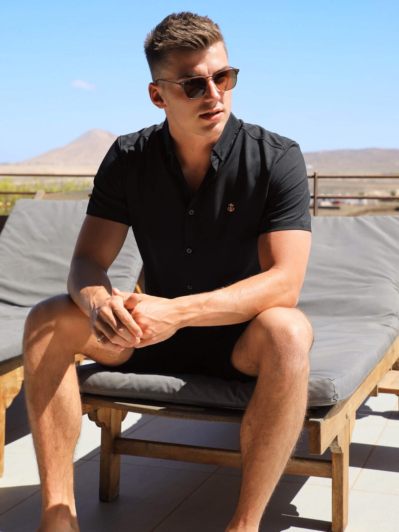 Farringdon Short Sleeve Shirt - Zwart
