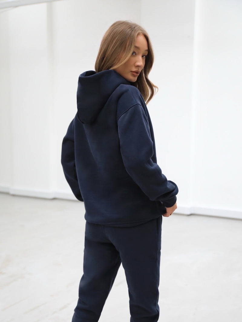 Navy oversized hoodie womens sale