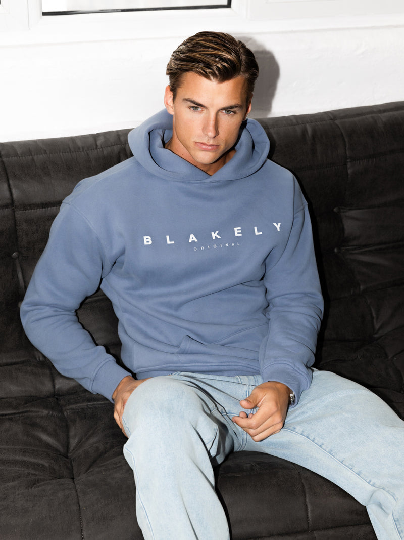 Evolved Relaxed Hoodie - Mid Blue