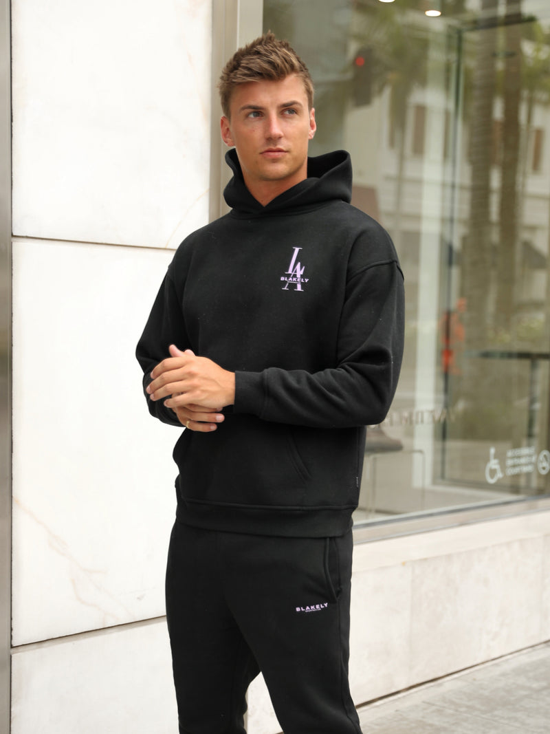 Sports Club Relaxed Hoodie - Black