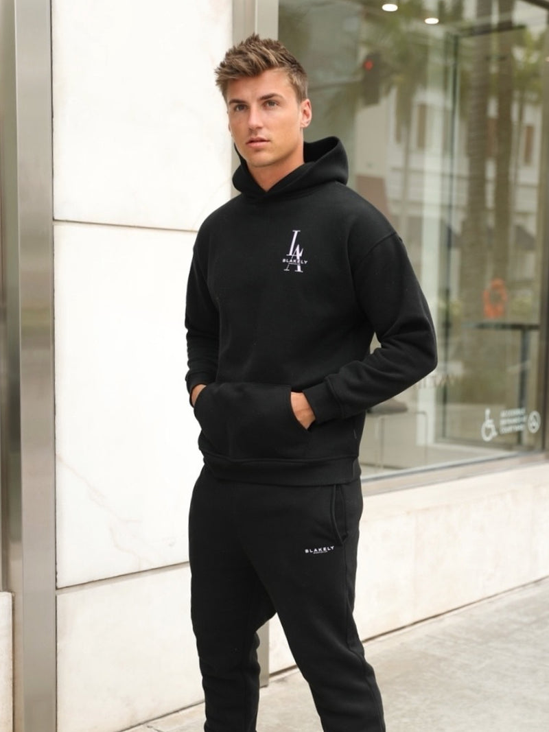 Sports Club Relaxed Hoodie - Black