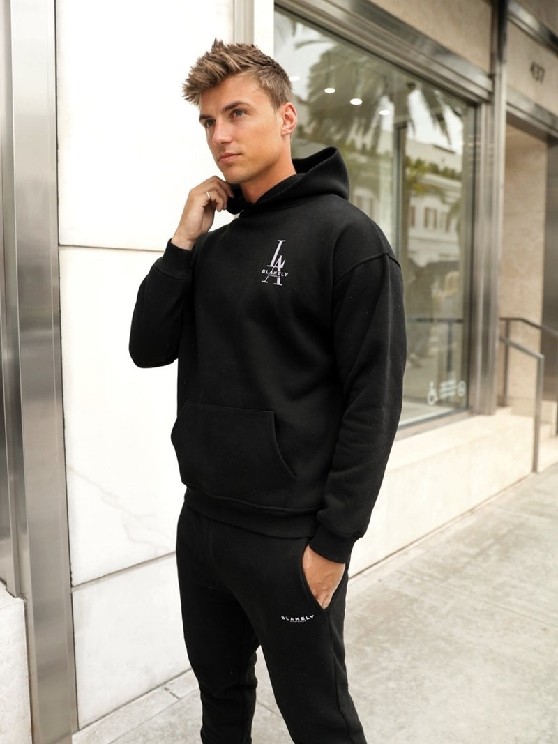 Sports Club Relaxed Hoodie - Black