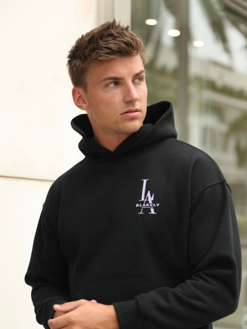 Sports Club Relaxed Hoodie - Black